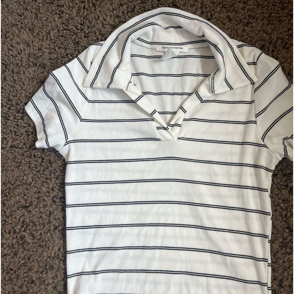 white stripped shirt